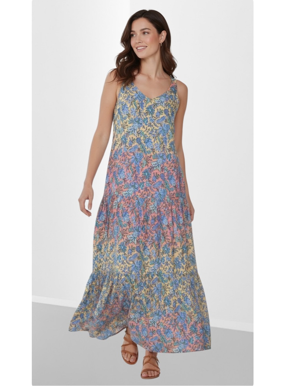 Charlie B Glory Sleeveless Floral Maxi Dress